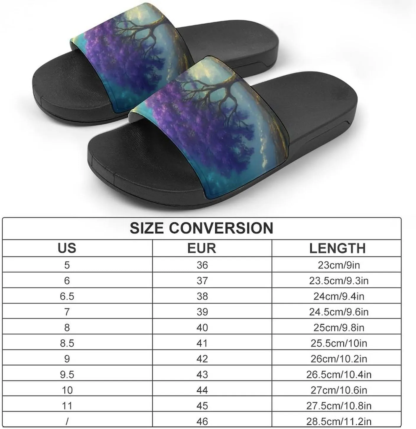 Life Tree Wilderness Moonlight Slippers Indoor Outdoor Unisex House Slipper Shower Slippers Non-Slip Open Toe Shoes