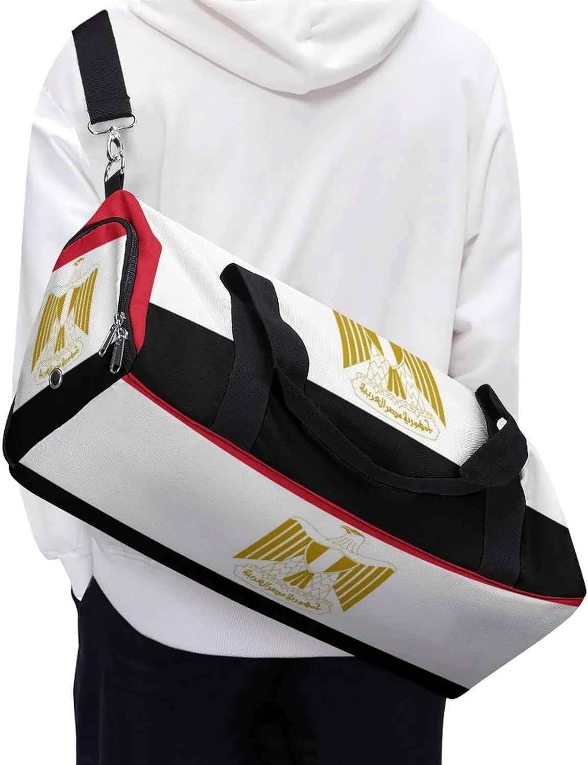 Lightweight Egypt Flag Duffel Bag for Boys Girls with Shoe Compartment