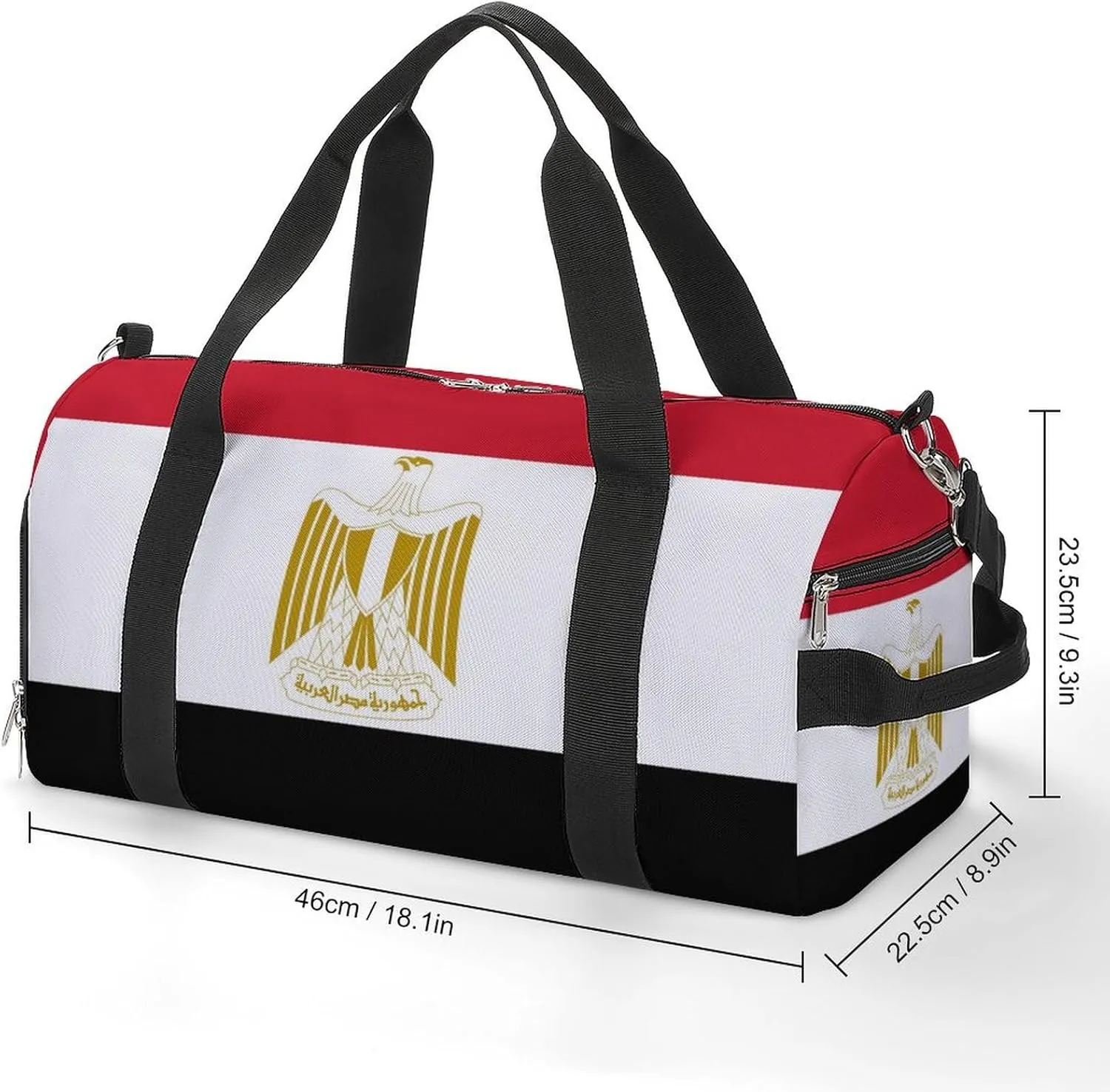 Lightweight Egypt Flag Duffel Bag for Boys Girls with Shoe Compartment