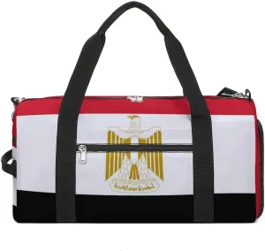 Lightweight Egypt Flag Duffel Bag for Boys Girls with Shoe Compartment