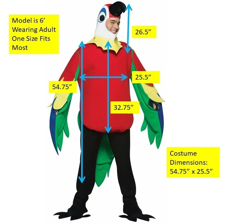 Lightweight Parrot Costume, Adult One Size