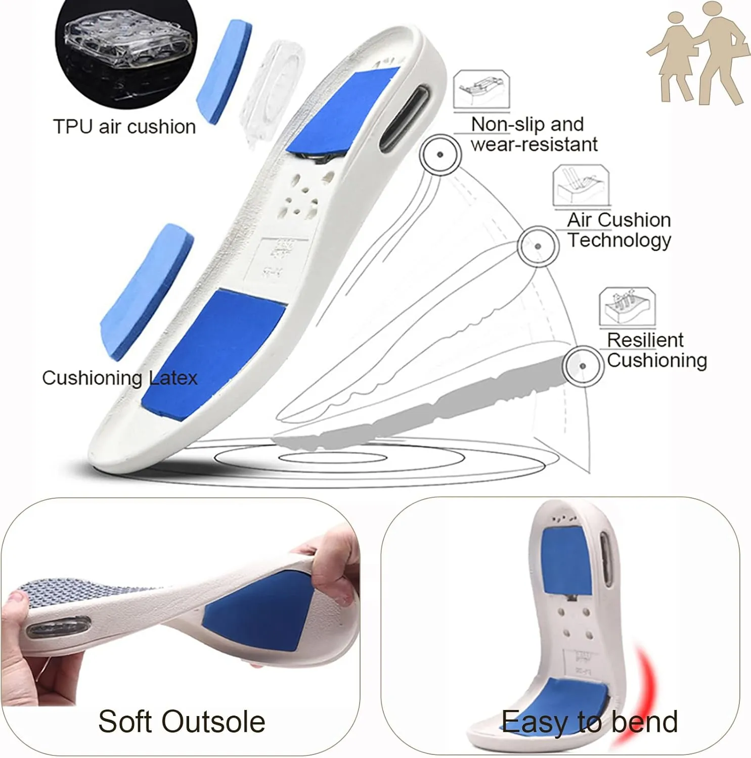 Lightweight Walking Sneakers,Orthopedic Lightweight Comfy Casual Slippers for Elderly Swollen Feet Arthritis Recovery Men 7/Women 8