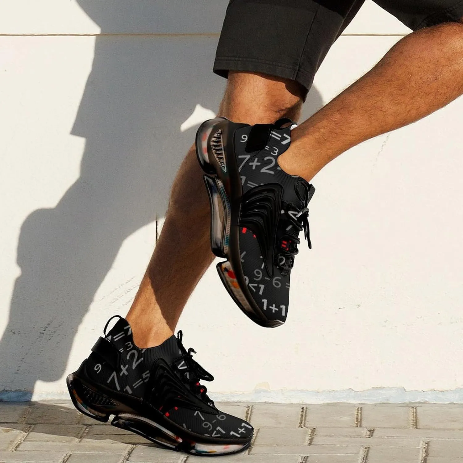 Like Math Walking Shoes for Men Lightweight Tennis Fashion Elastic Sports Shoes Cushion Basketball Shoes