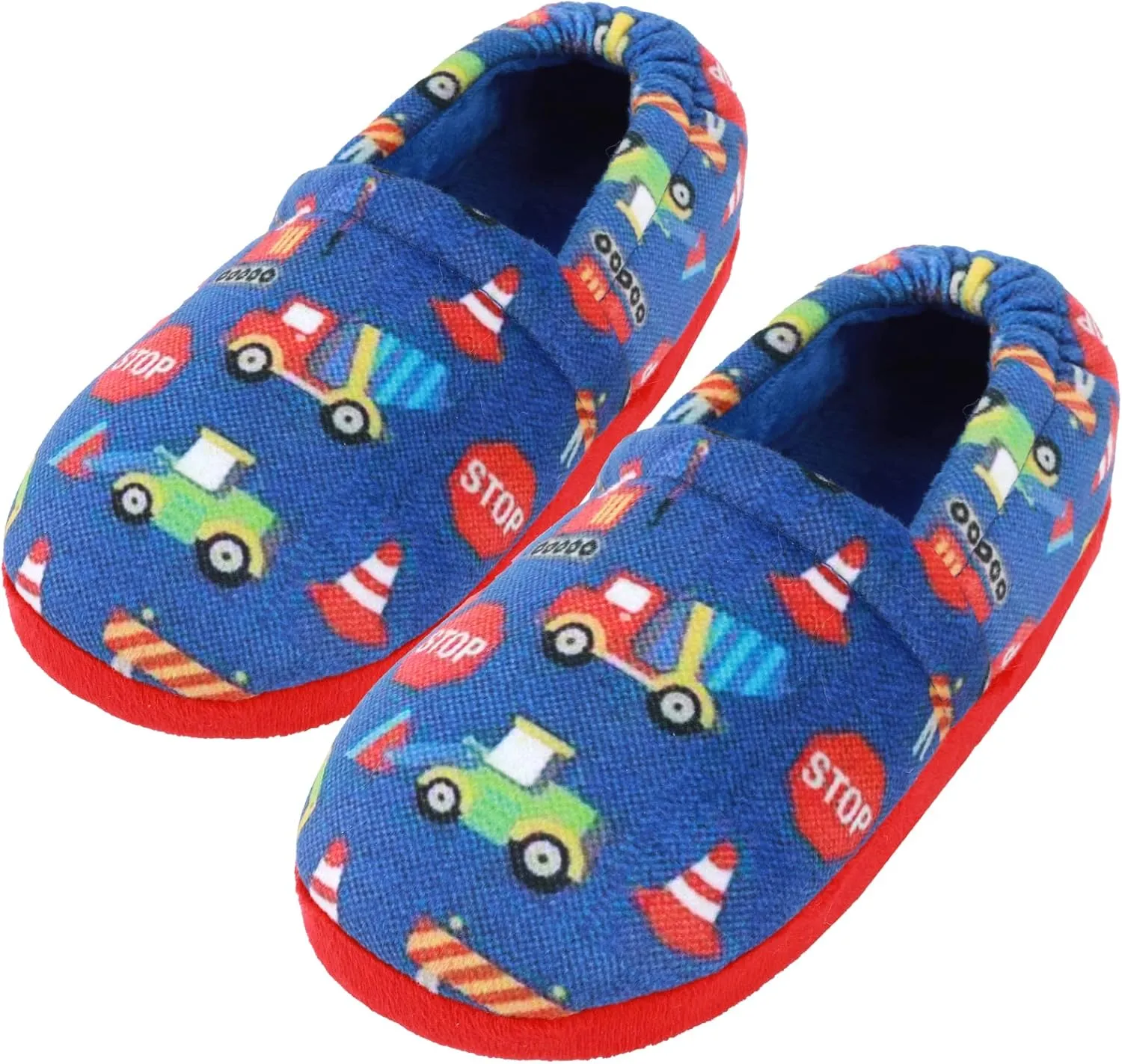 Little Kids Big Boys House Slippers, Kids Warm Slip On Home Slippers with Soft Memory Foam Cute Winter Nonslip Indoor Shark Dinosaur Soccer Dog Slippers