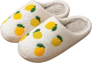 LNERIP Animal Slippers Fruit Slippers Plant Slippers Various Cartoon Patterns Fluffy Soft Memory Foam Retro Indoor Outdoor Home Couple Shoes