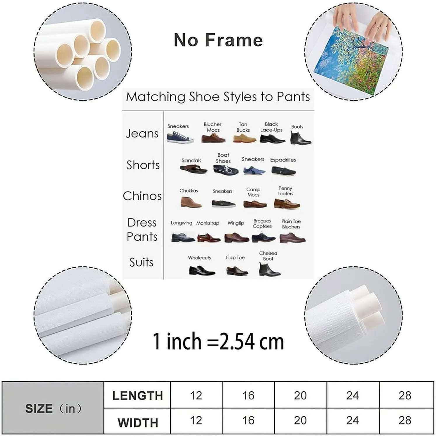 Loafer Guide Poster Dress Guide For Loafer Styles Poster (2) Canvas Painting Posters And Prints Wall Art for Living Room Bedroom Decor 16x16inch(40x40cm) Unframe-style