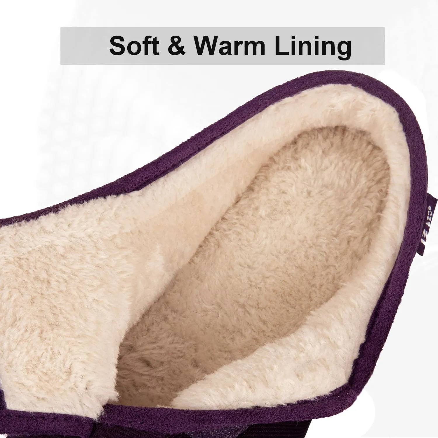 LongBay Women's Adjustable Slippers Non Slip Wide House Shoes Indoor Outdoor Diabetic Swollen Feet