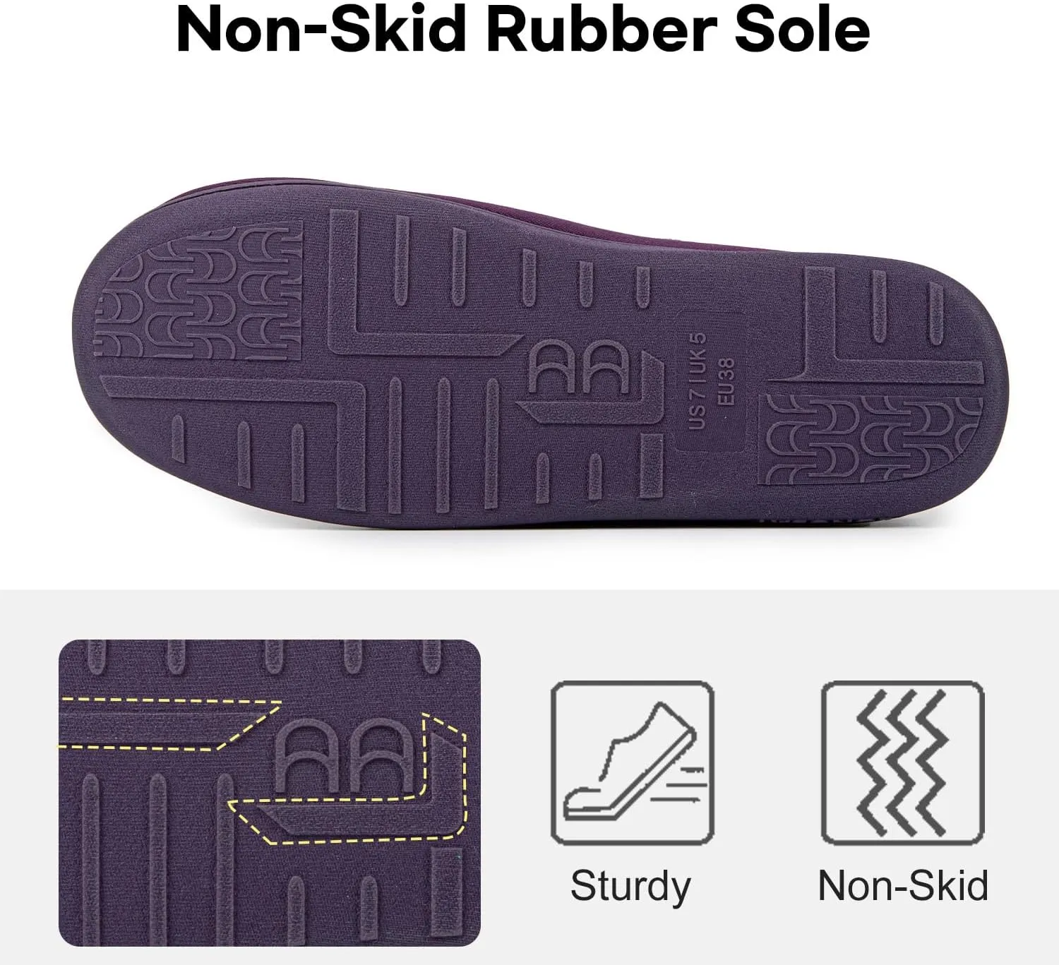 LongBay Women's Adjustable Slippers Non Slip Wide House Shoes Indoor Outdoor Diabetic Swollen Feet
