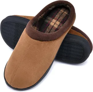 LORDFON Memory Foam Mens Slippers Slip-On Comfy House Slippers for Men Indoor Outdoor Non-Slip Warm Winter Men’s Bedroom Slippers Size