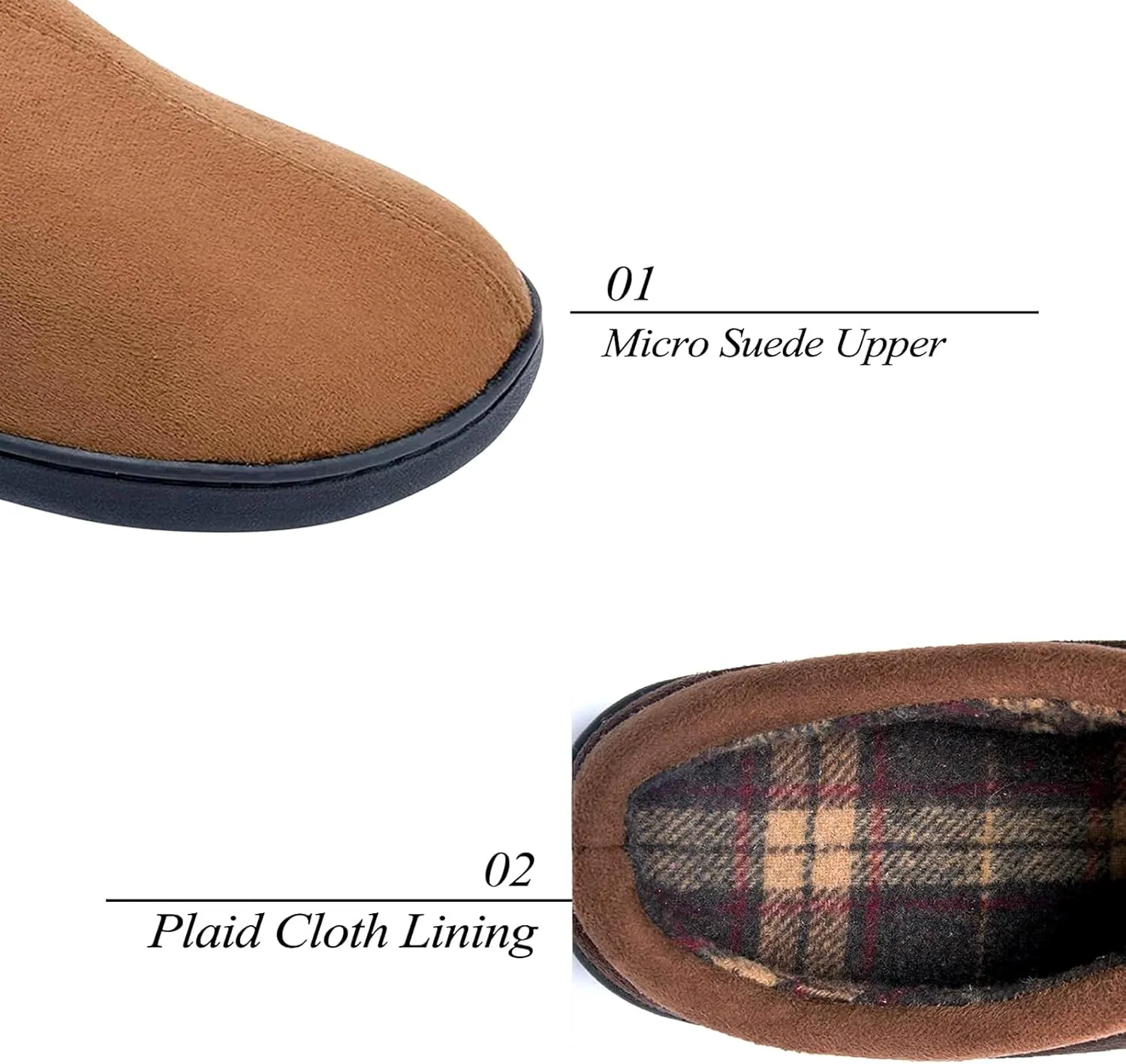 LORDFON Memory Foam Mens Slippers Slip-On Comfy House Slippers for Men Indoor Outdoor Non-Slip Warm Winter Men’s Bedroom Slippers Size