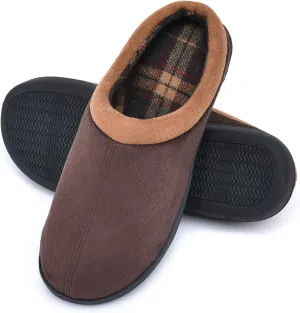 LORDFON Memory Foam Mens Slippers Slip-On Comfy House Slippers for Men Indoor Outdoor Non-Slip Warm Winter Men’s Bedroom Slippers Size