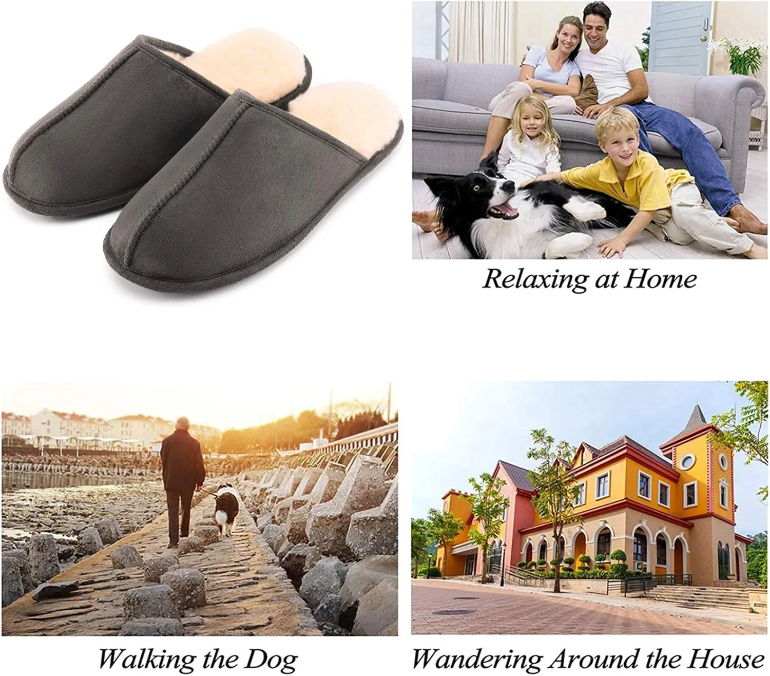 LORDFON Mens-Memory-Foam-Slip-On-House-Slippers Closed Toe Scuff Indoor Home Slipper for Men Comfy Cozy Soft Non-Slip Bedroom Slippers Houseshoes