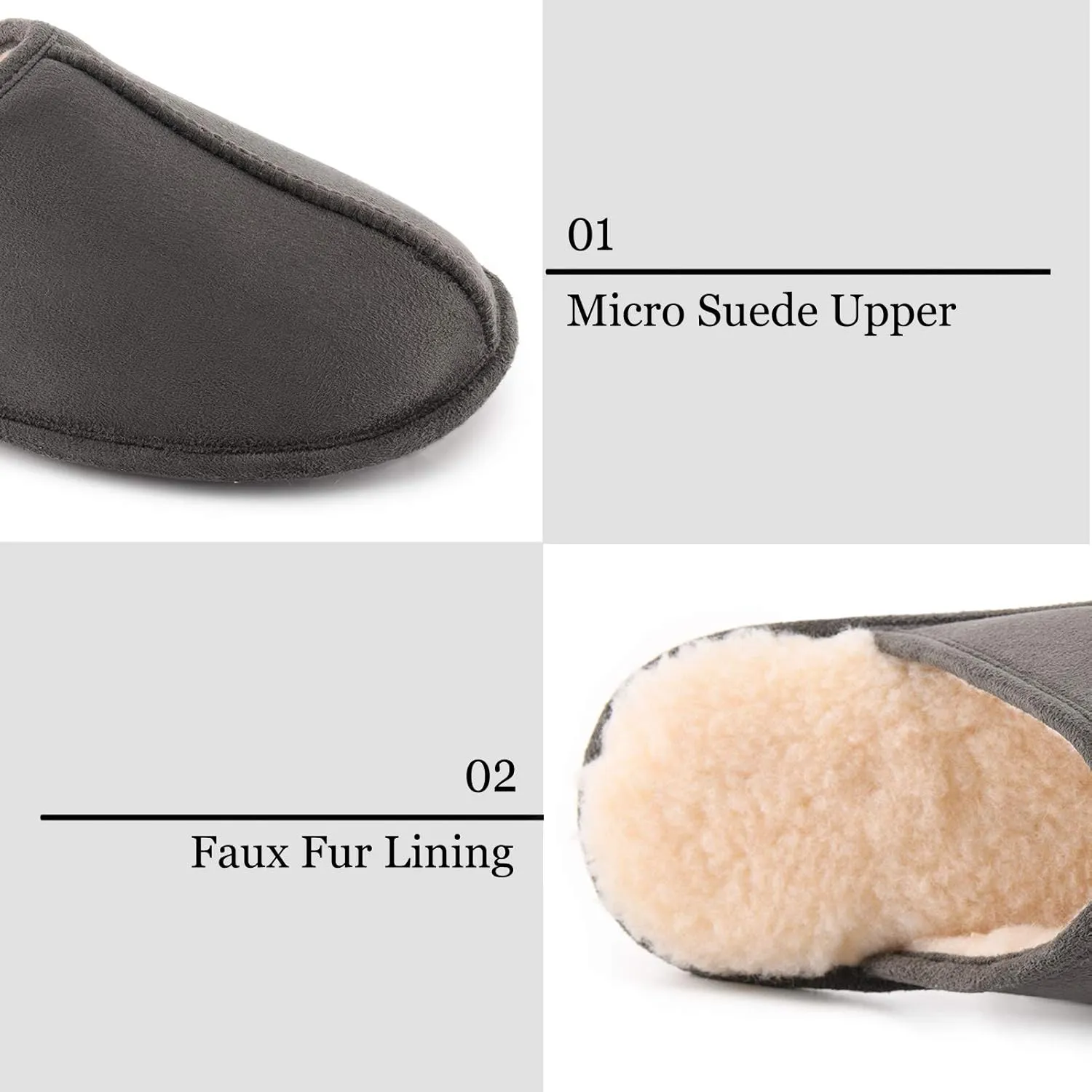 LORDFON Mens-Memory-Foam-Slip-On-House-Slippers Closed Toe Scuff Indoor Home Slipper for Men Comfy Cozy Soft Non-Slip Bedroom Slippers Houseshoes