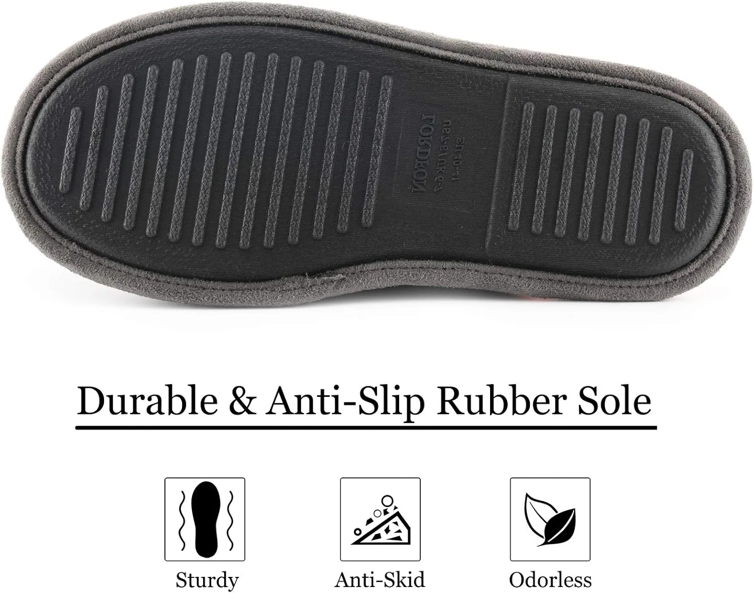 LORDFON Mens-Memory-Foam-Slip-On-House-Slippers Closed Toe Scuff Indoor Home Slipper for Men Comfy Cozy Soft Non-Slip Bedroom Slippers Houseshoes