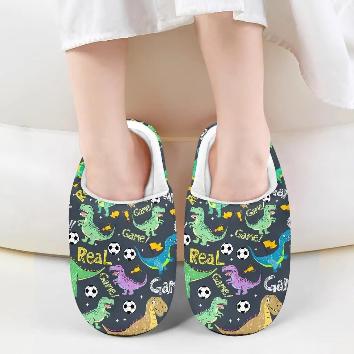 Lotusorchid Kid Bedroom Slipper Memory Foam House Slipper for Girls, Non Slip House Shoes for Boys Warm Cozy Sleep Slipper Home Slipper Indoor Outdoor