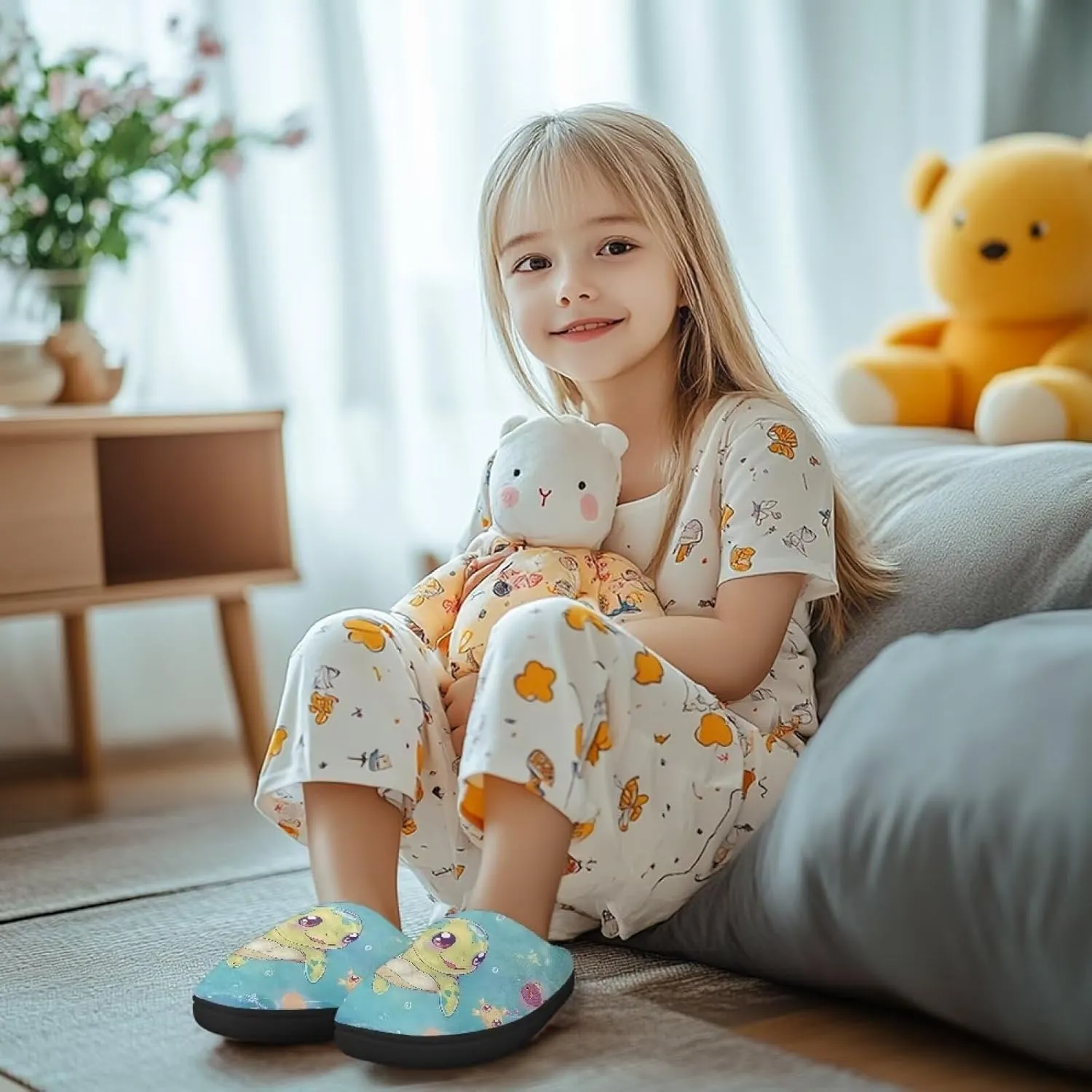 Lotusorchid Kids Slipper for Girls, Boys House Slipper Bedroom Slipper Warm Memory Foam Sleep Slipper Cozy Soft Winter Slipper