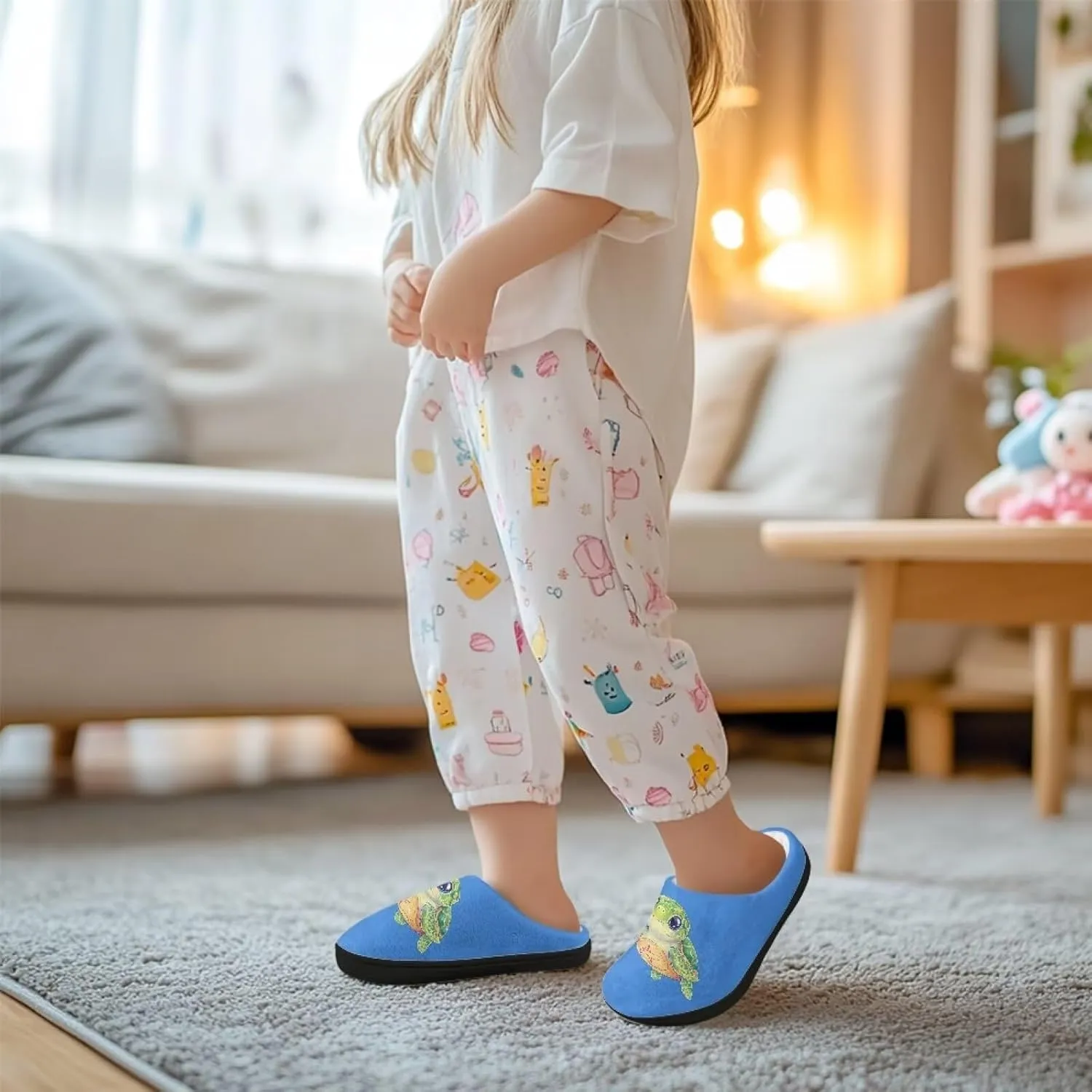 Lotusorchid Slippers for Kids Non Slip Fuzzy Warm Girls House Slipper Anti-Slip Boys Slippers Soft Bedroom Slipper