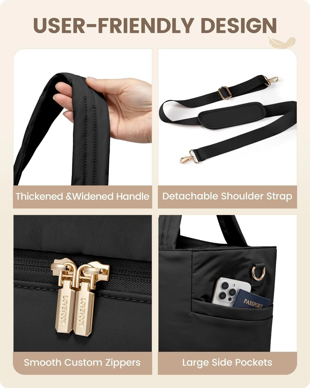 LOVEVOOK Travel Duffle Bag, Puffer Weekender Bags for Women with Shoe Compartment, Carry On Overnight Hospital Bag, Gym Tote