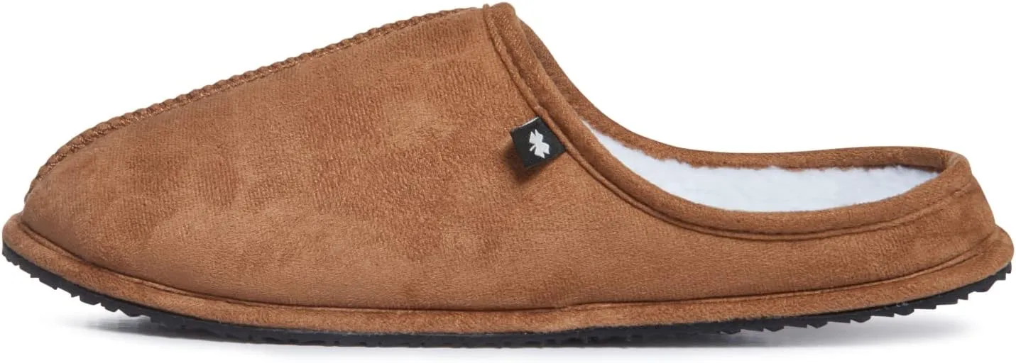 Lucky Brand Mens Microsuede Memory Foam Sherpa Clog Slippers, Warm Fuzzy Bedroom Slipper, Comfortable Indoor Outdoor House Shoes