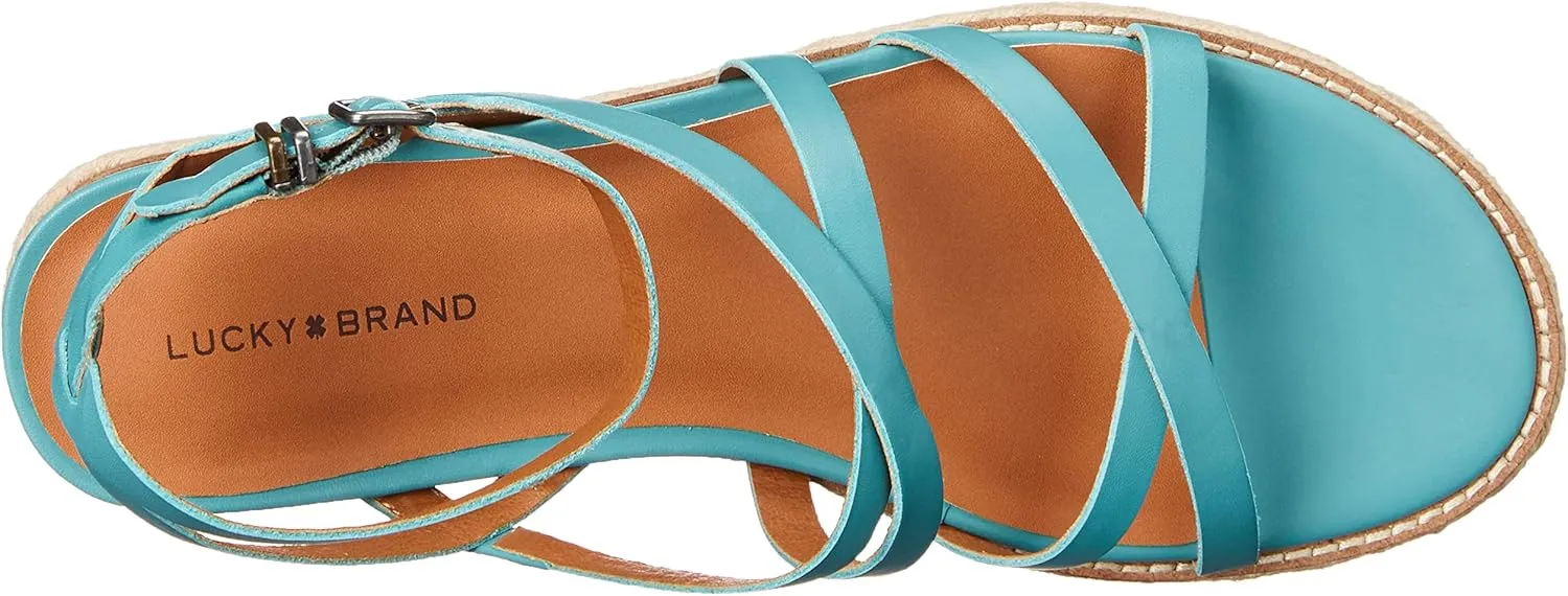 Lucky Brand Women's Nemelli Strappy Wedge Sandal Platform