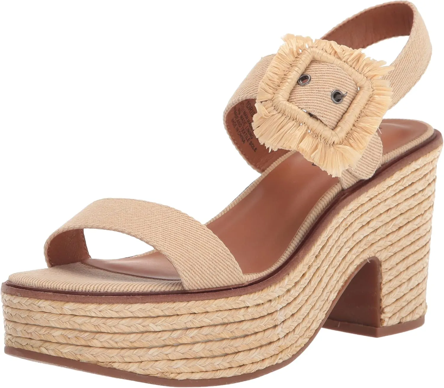 Lucky Brand Women's Yidris Espadrille Platform Sandal Heeled, Dark Natural, 10