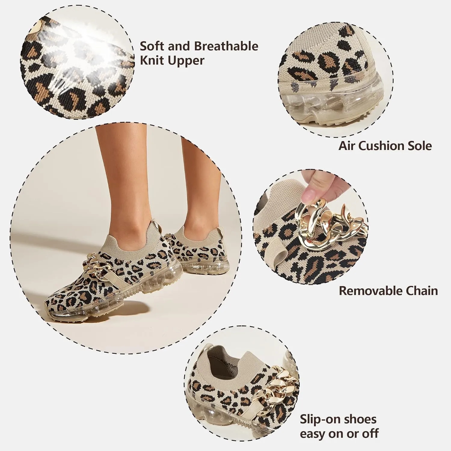 LUCKY STEP Women Air Cushion Fashion Sneakers Breathable Casual Comfortable Lightweight Walking Shoes