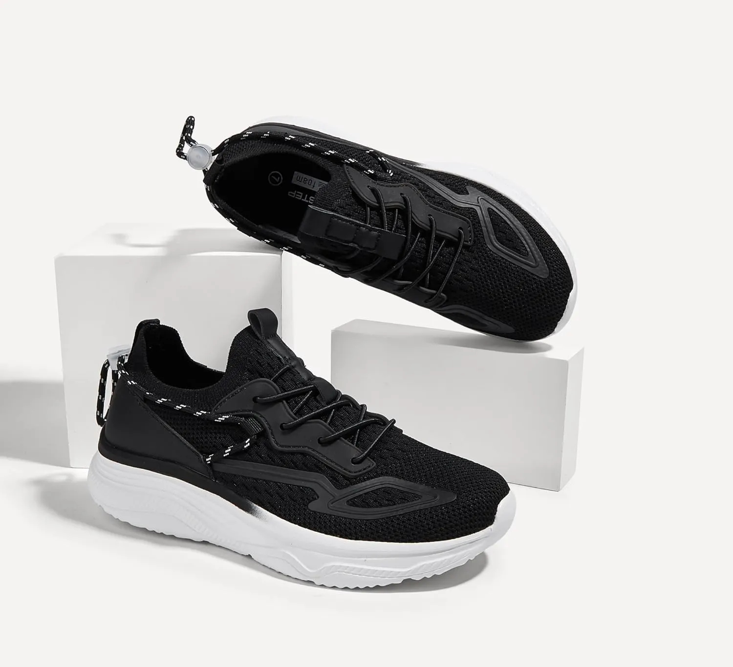LUCKY STEP Women's Slip On Walking Shoes Mesh Tennis Workout Comfortable Lightweight Athletic Gym Trainers Stylish Breathable Fashion Sneakers