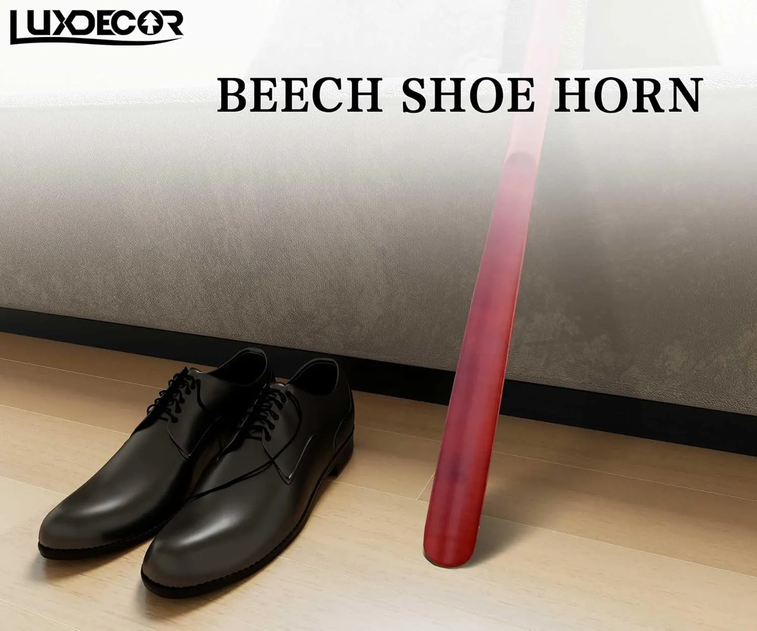 Luxdecor Long Handled Wooden Shoehorns-15in/24in/31.5in Wooden Long Handle Shoe Horn for Seinors Men Boot Jack Shoe Helper