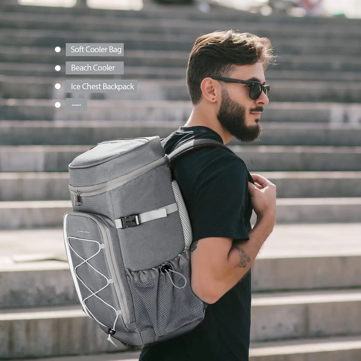 Maelstrom Cooler Backpack - 35/50 Can Insulated Soft Cooler Lunch Bag for Camping, Beach, Hiking & Shopping