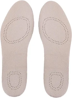 MAGICLULU 1 Pair Breathable Cattlehide Leather Insoles Cowhide Sports Shoe Pads Size 41/42 Black Bottom White Top