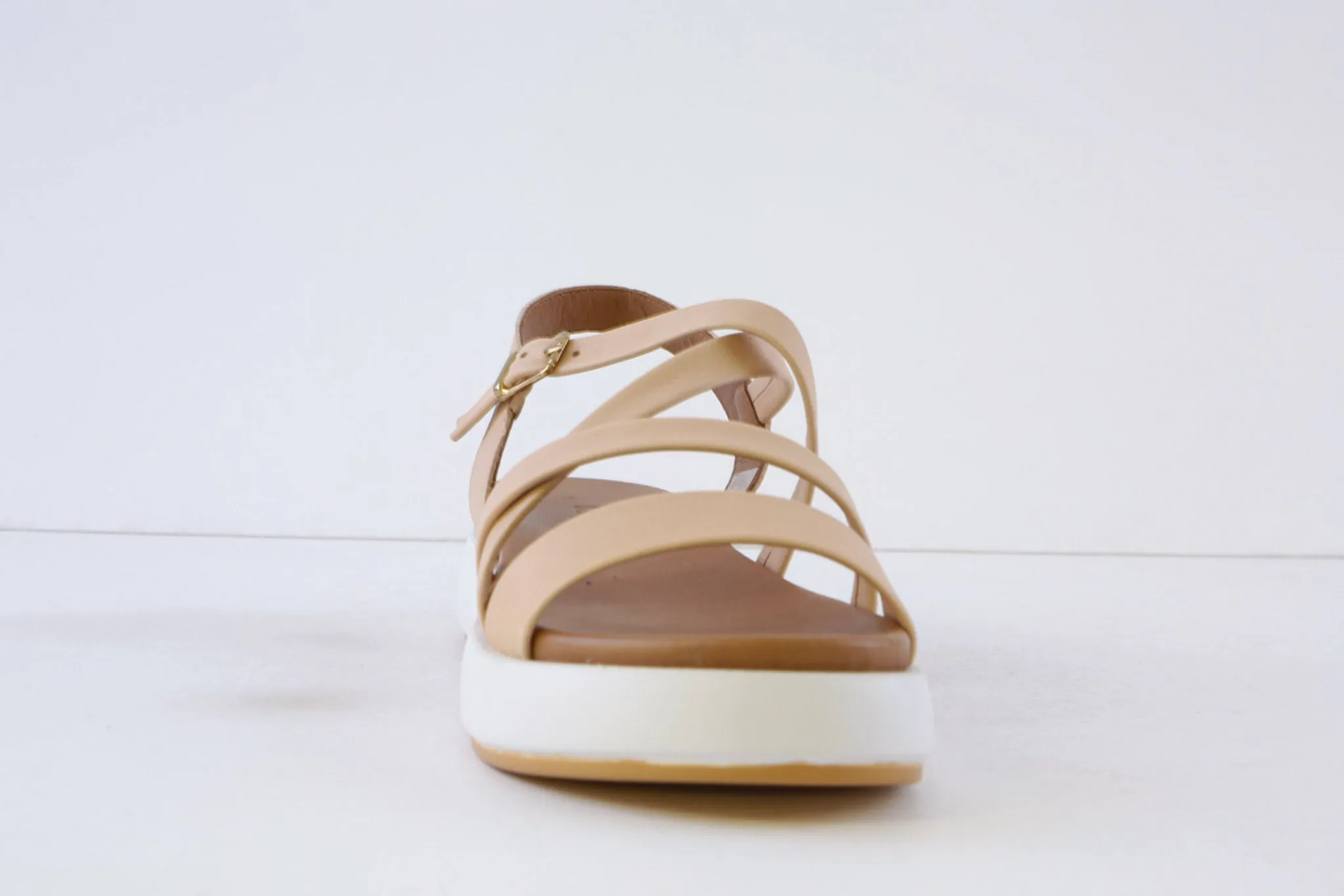 MARCHA - LV-603 WEDGE SANDAL - BEIGE LEATHER