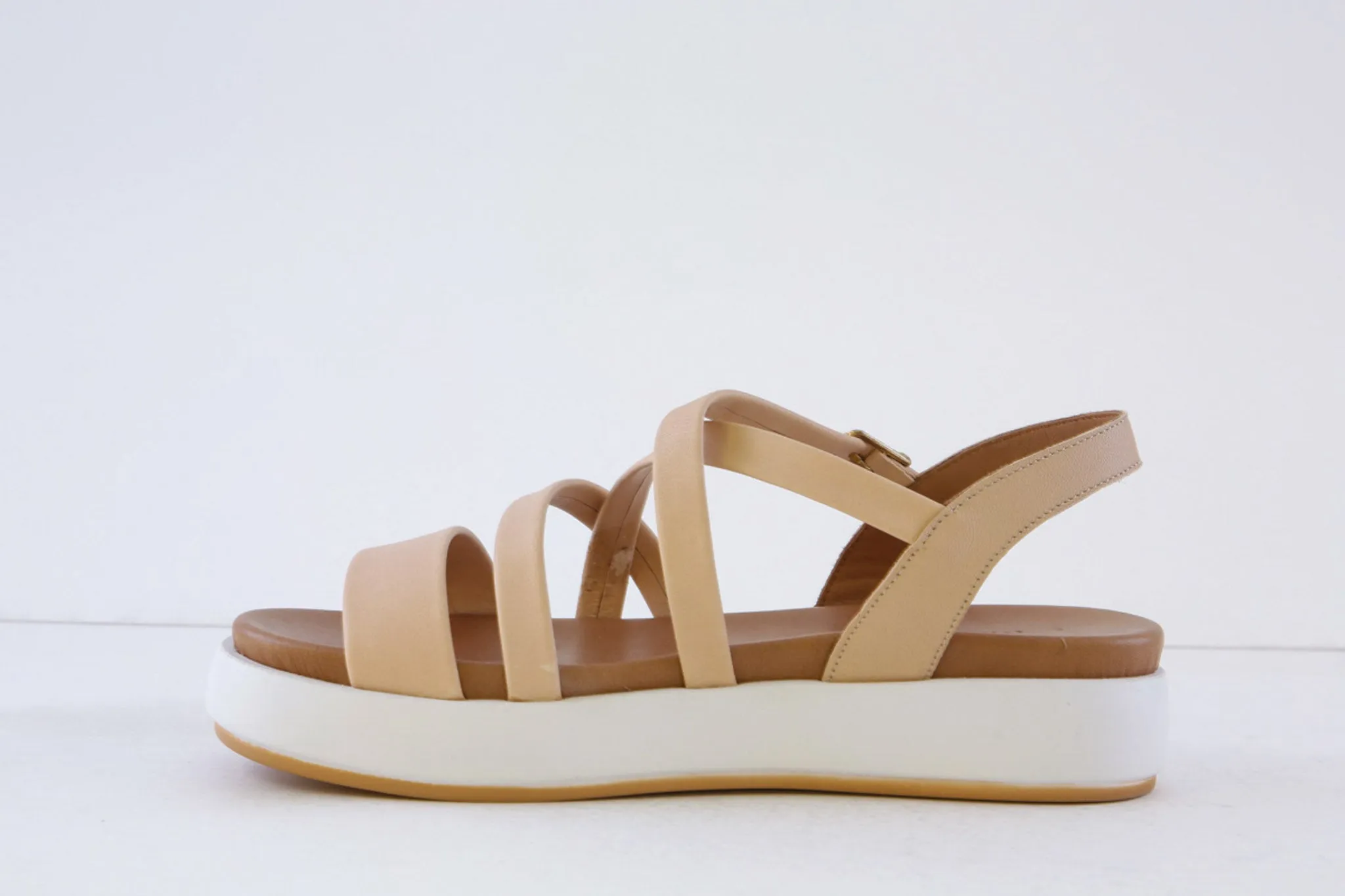 MARCHA - LV-603 WEDGE SANDAL - BEIGE LEATHER
