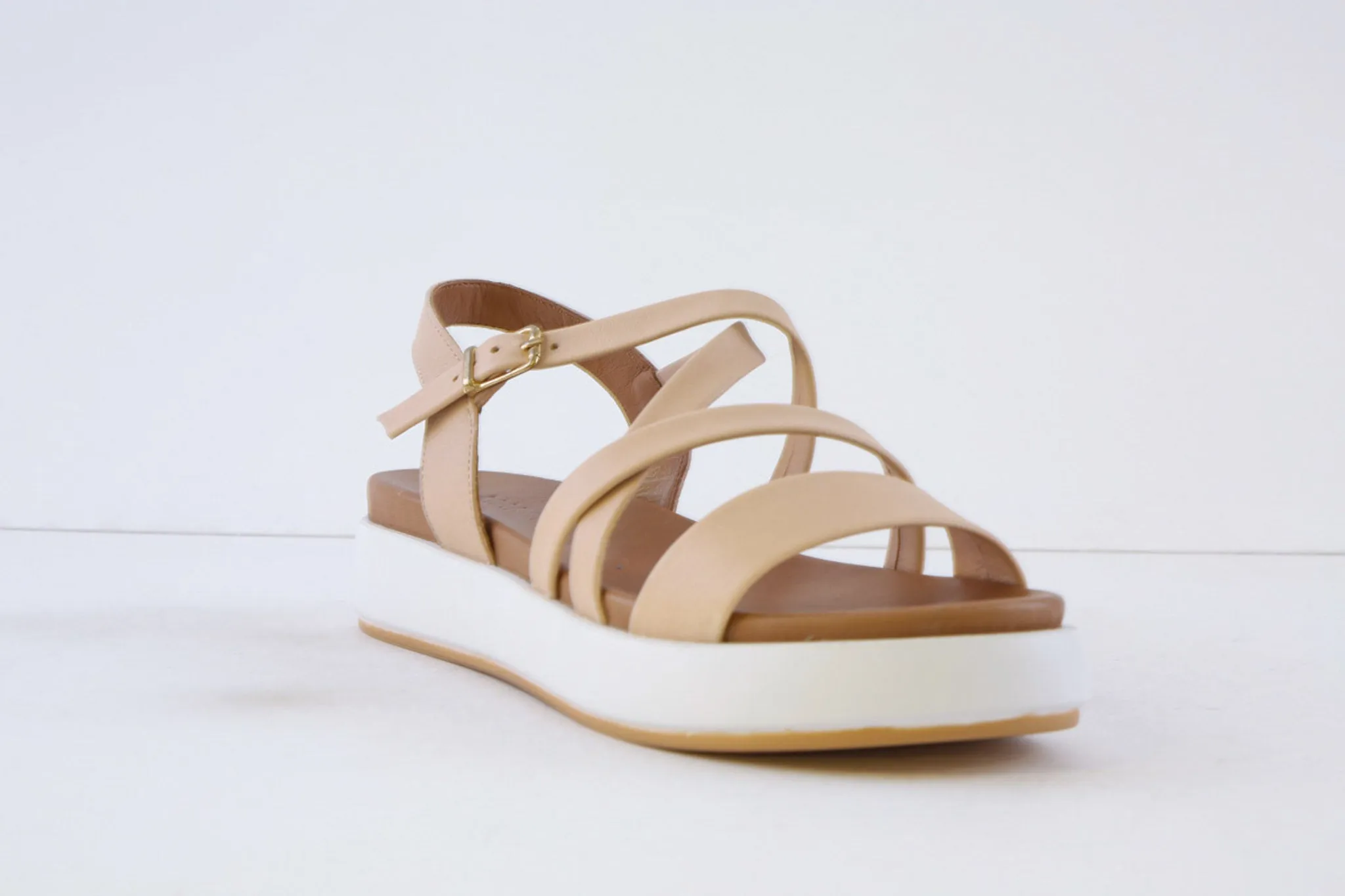 MARCHA - LV-603 WEDGE SANDAL - BEIGE LEATHER