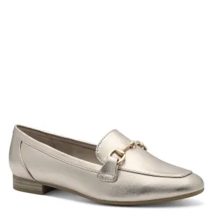 Marco Tozzi Womens Gold Metallic Slip-On Loafer 2-24213-41