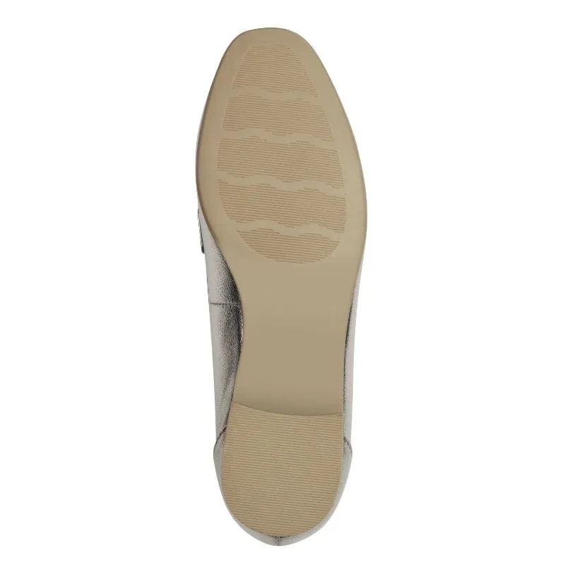 Marco Tozzi Womens Gold Metallic Slip-On Loafer 2-24213-41