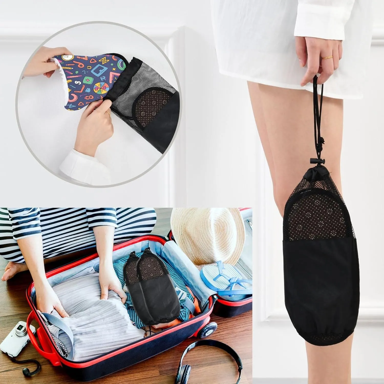 Math Cartoon Colorful Plush Slippers for Women Men Warm Comfortable Travel Spa Slipper Non-slip House Shoes