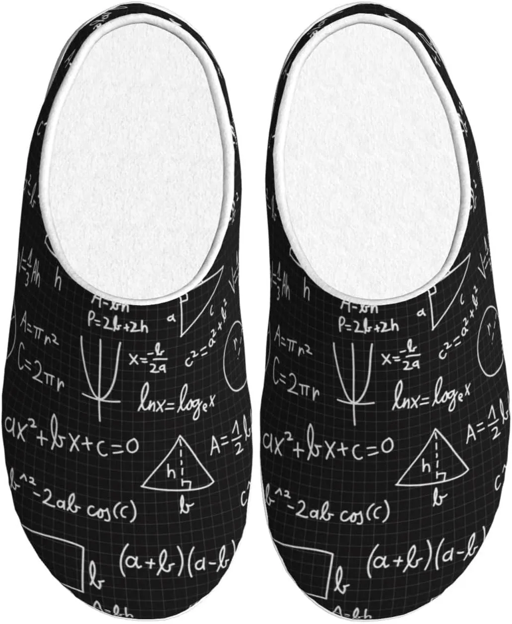 Math Elements Men's Women's Memory Foam Slippers Comfort Flannel Closed Toe House Shoes Indoor Scuff
