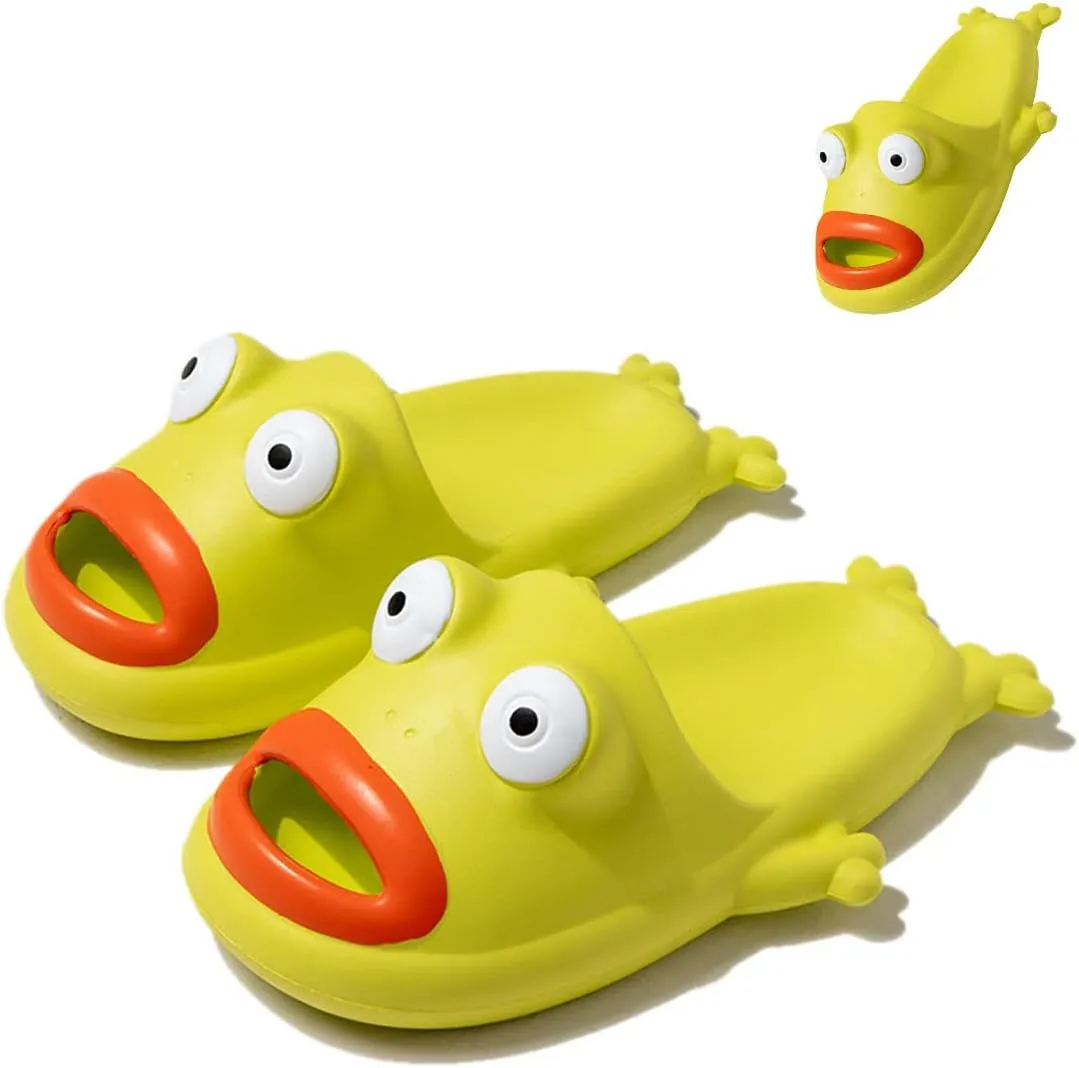 MEADOO Frog Slippers,Frog Flip Flops, Thickness Bath Slipper, Funny Couple Frog Slides, Bass Sandals, Beach & Shower Shoes