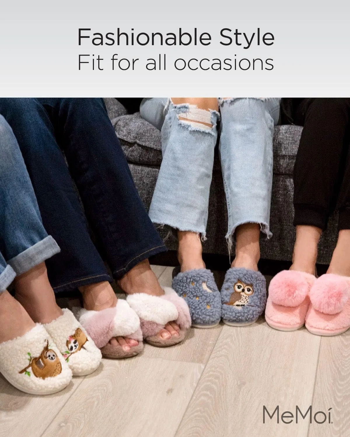MeMoi Royal Flamingo Pompom Plush Slippers