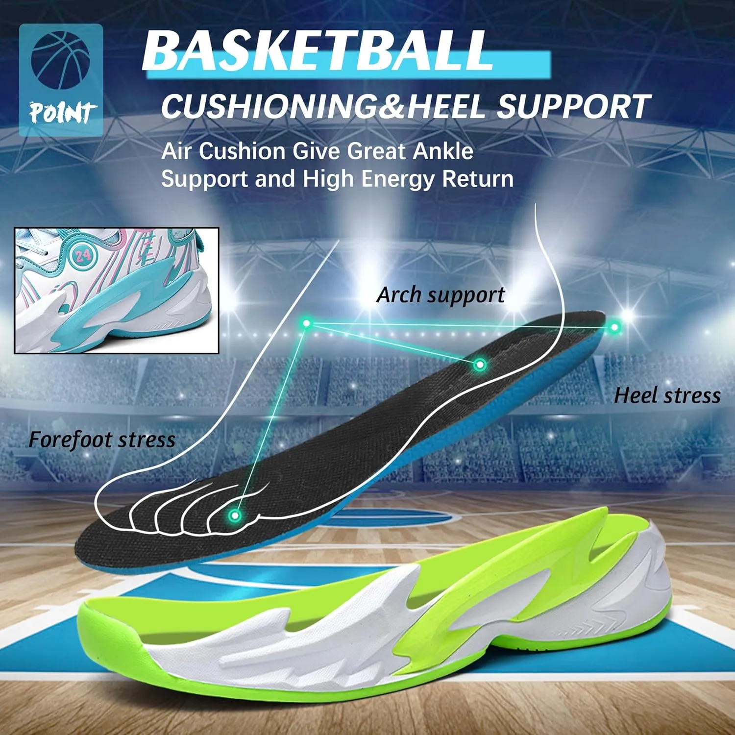 Men Basketball Shose Breathable Fashion Sneakers Non Slip Sport Shoes
