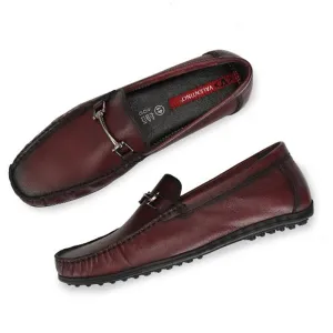Men Premium Leather Bordo Slip on Loafer (Globus-13)