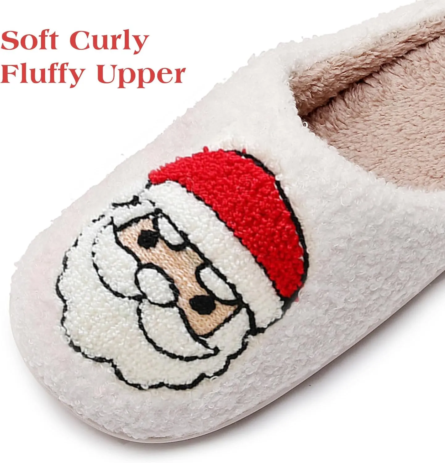 Menore Christmas Reindeer Slippers for Womens Mens Plush Warm Santa Claus Slippers Fuzzy House Slippers Christmas Gifts For Girls Women Girlfriend