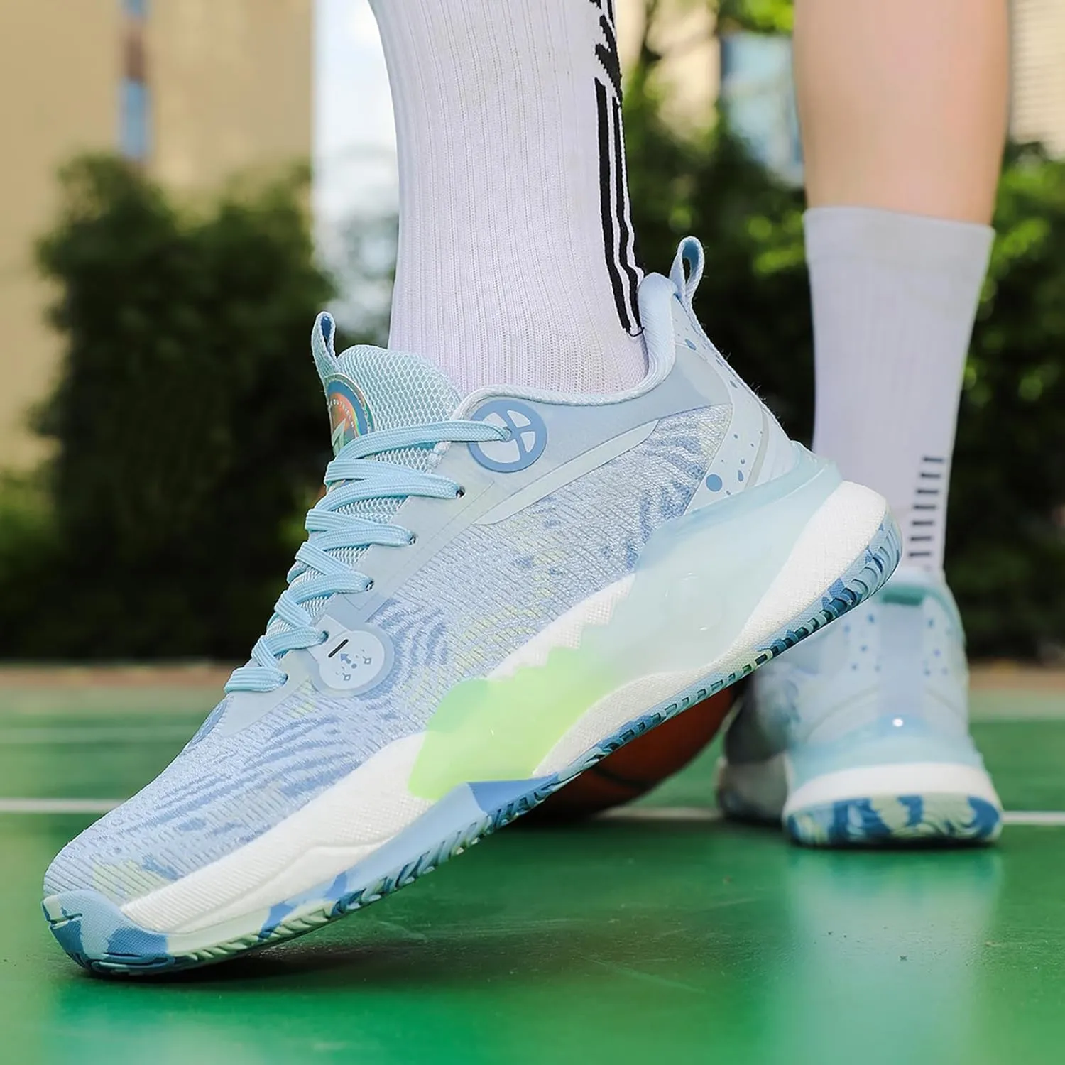 Mens Basketball Shoes Fashion Sneakers Athletic Comfortable Breathable Leightweight Lace-Up Outdoor Non Slip Sport Shoe