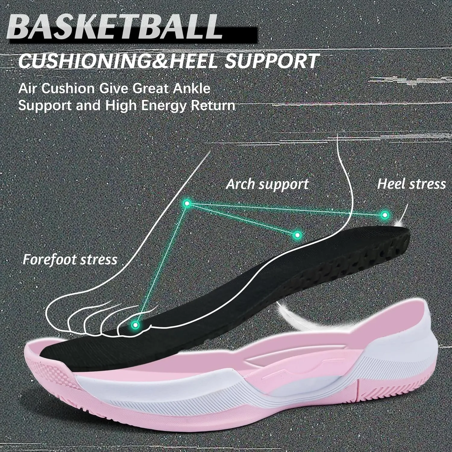 Men's Basketball Shoes Fashionable Multifunctional Outdoor Shoes Lightweight Wear-Resistant Shock-Absorbing Training Shoes Running Shoes