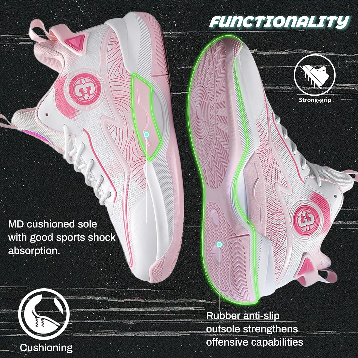 Men's Basketball Shoes Fashionable Multifunctional Outdoor Shoes Lightweight Wear-Resistant Shock-Absorbing Training Shoes Running Shoes