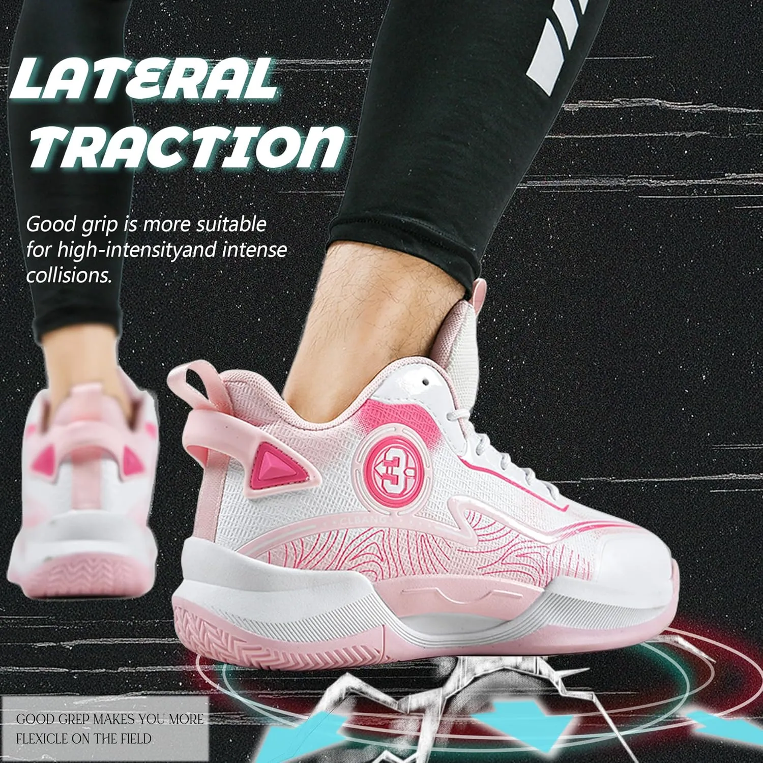 Men's Basketball Shoes Fashionable Multifunctional Outdoor Shoes Lightweight Wear-Resistant Shock-Absorbing Training Shoes Running Shoes