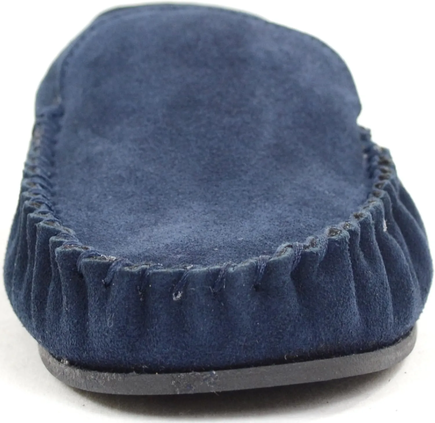 Mens Berber Fleece Lined Moccasin Slipper with Non-Slip Rubber Sole