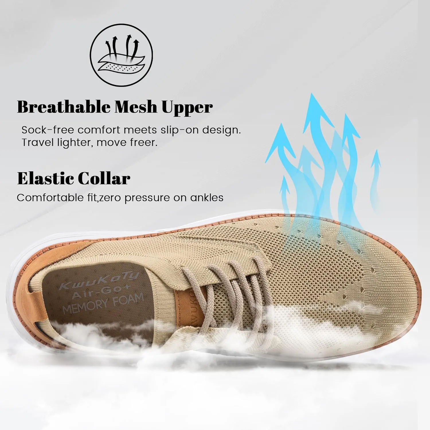 Men's Casual Dress Shoes Mesh Breathable Oxfords Sneakers Lightweight Comfortable Walking Shoes 7.5-12.5