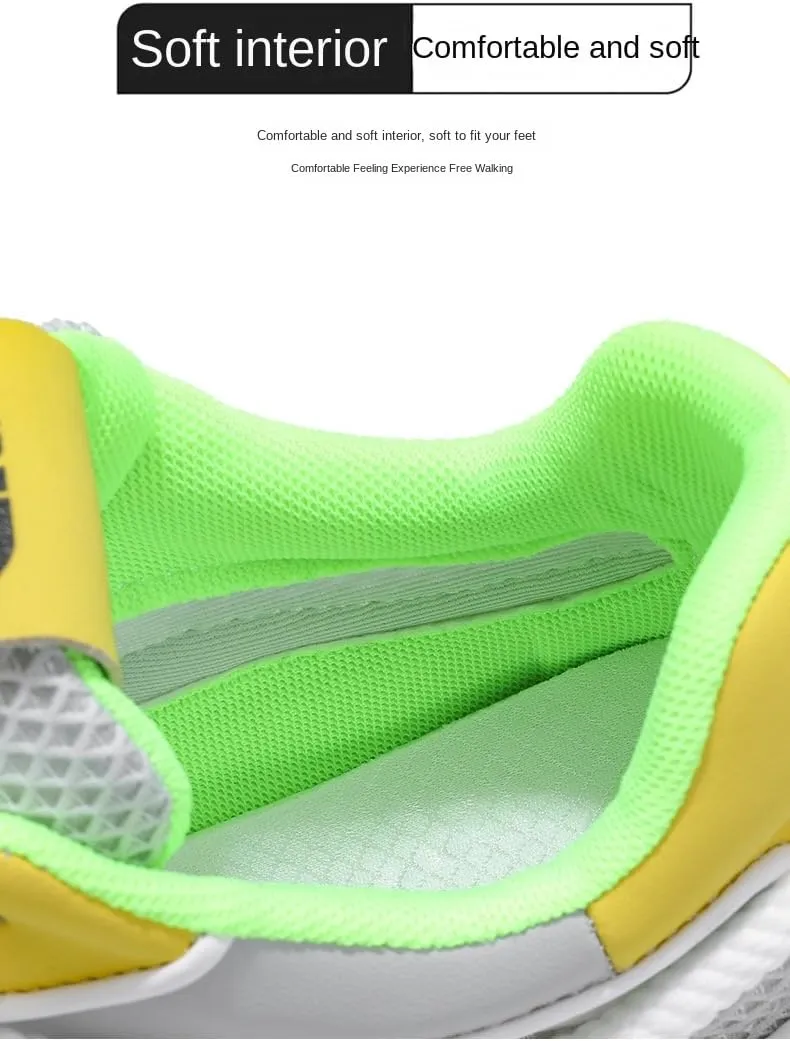 Men's Color Block Trendy Platform Shoes - Summer Breathable Casual Shoes for Outdoor Walking Traveling Jogging