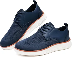 Men's Dress Sneakers Business Casual Dress Oxfords Walking Shoes Lightweight Comfortable Brogue Shoes
